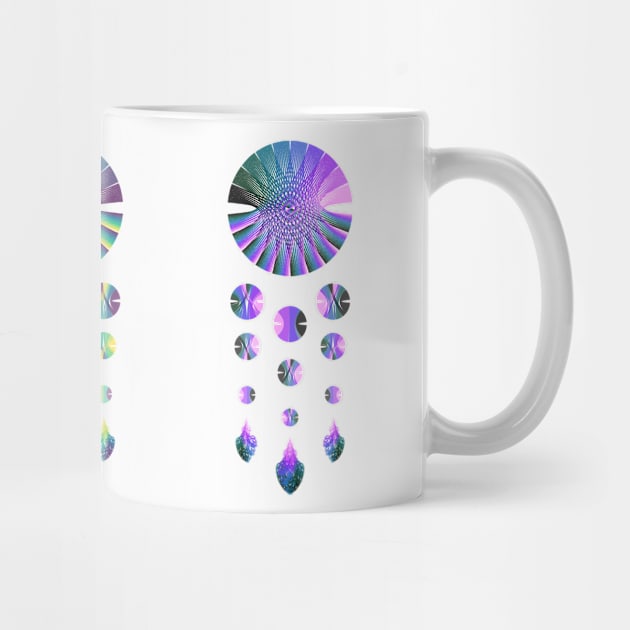 Dream Catcher | Sunset, Peacock and Nebula (White) by aRtVerse